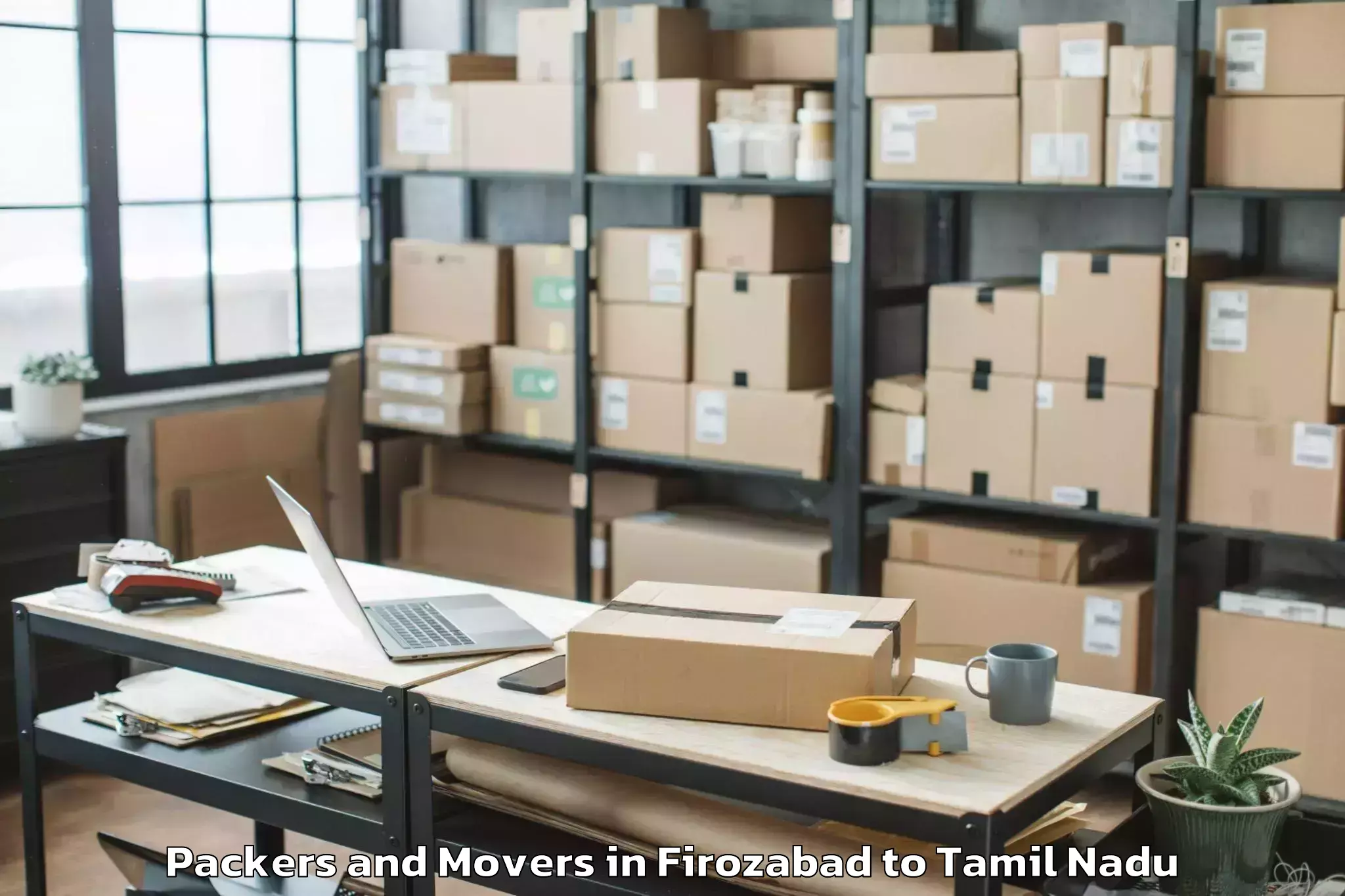 Professional Firozabad to Singanallur Packers And Movers